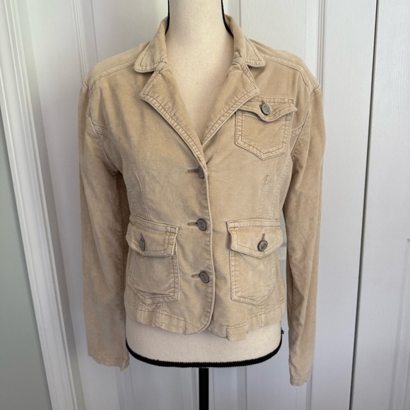 Aeropostale Tan Blazer size small Cotton spandex blend velvet feel. - Picture 2 of 12